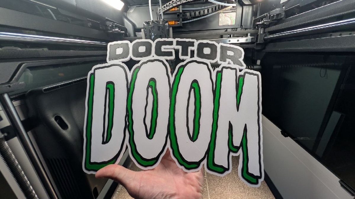 Doctor Doom 3D printed sign