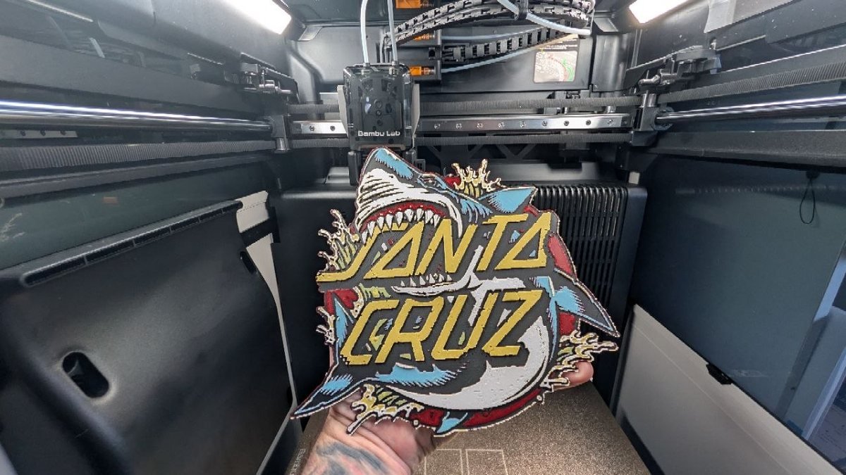 Santa Cruz style shark 3D printed sign